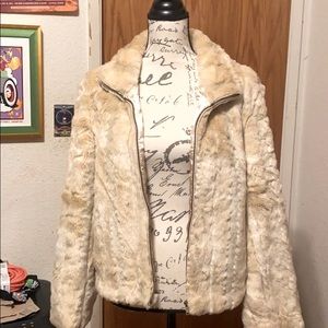 kristen blake faux fur coat